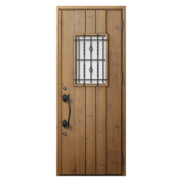 LIXIL | 玄関まわり | 玄関ドア | ジエスタ2・ジエスタ2防火戸 | バリエーション | ドアデザイン | D43型（防火戸あり） |  ハンドダウンチェリー
