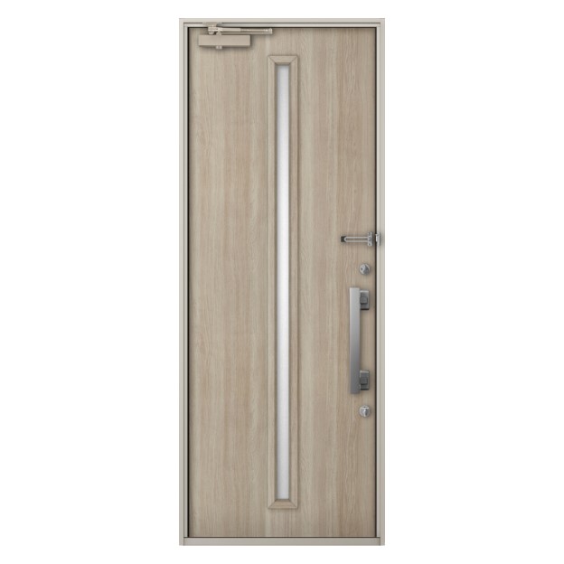 LIXIL | 玄関まわり | 玄関ドア | ジエスタ2・ジエスタ2防火戸 | バリエーション | ドアデザイン | M22型（防火戸あり） |  グレイッシュオーク