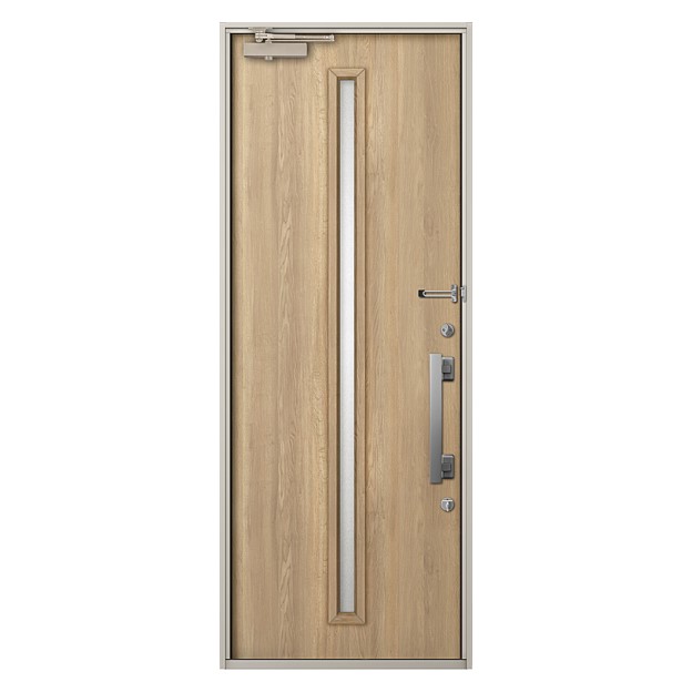 LIXIL | 玄関まわり | 玄関ドア | ジエスタ2・ジエスタ2防火戸 | バリエーション | ドアデザイン | M22型（防火戸あり） |  グレイッシュオーク