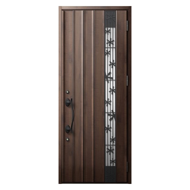 LIXIL | 玄関まわり | 玄関ドア | ジエスタ2・ジエスタ2防火戸 | バリエーション | ドアデザイン | P81型（防火戸あり） |  ハンドダウンチェリー