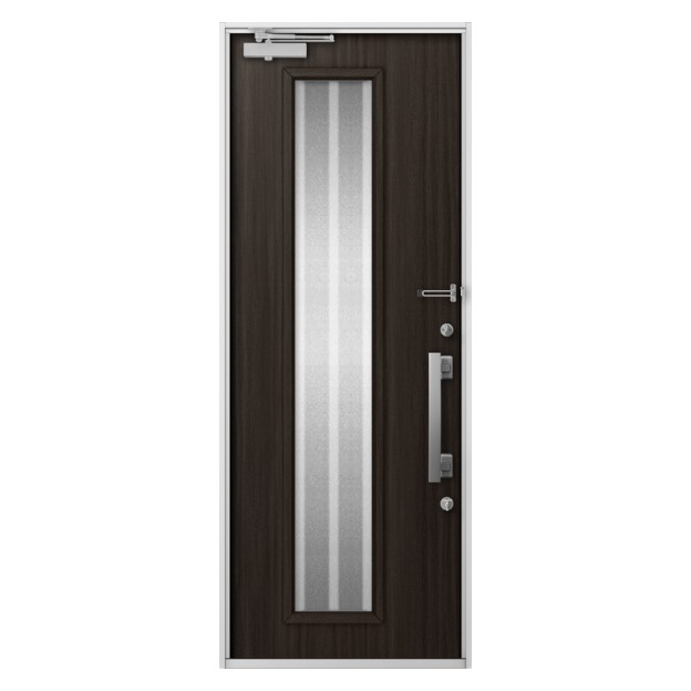 LIXIL | 玄関まわり | 玄関ドア | ジエスタ2・ジエスタ2防火戸 | バリエーション | ドアデザイン | S19型（防火戸あり） |  チェスナット