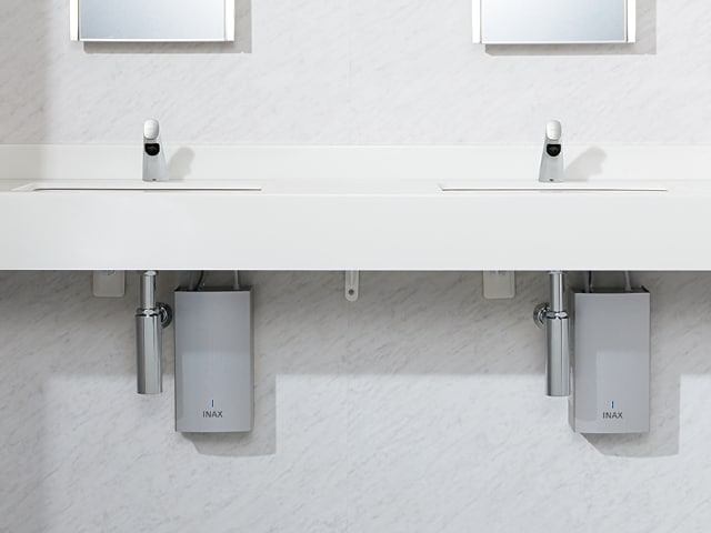 最大88%OFFクーポン 住宅設備のプロショップDOOON INAX LIXIL リクシル 手洗器 壁付手洗器 温水自動水栓 100V 整流式 ハイパーキラミック  床給水床排水 BW1 ピュアホワイト